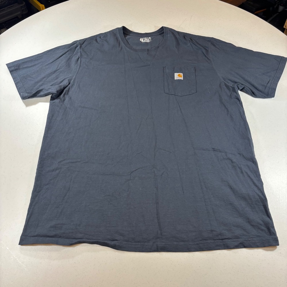 Carhartt K87 BLS Loose Fit Pocket T-Shirt Mens 3XLT Tall Blue Gray Work Tee